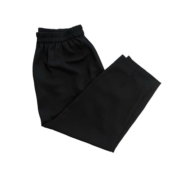 J. Crew Factory Women's 12 Jamie Pant Crop Crepe Business Black Elastic Waist - Picture 3 of 10